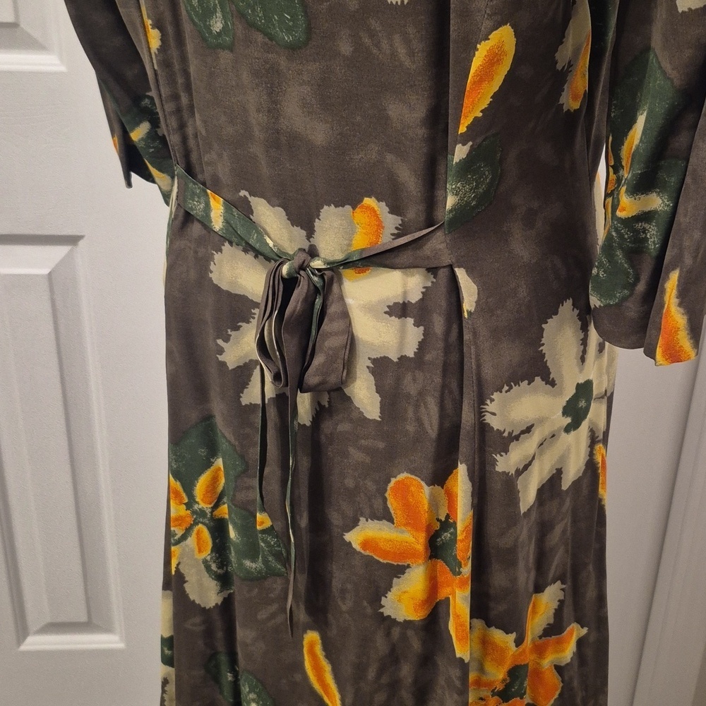 NWT JOLIBEL Green floral print V-Neck Maxi dress - 8 - Picture 5 of 8